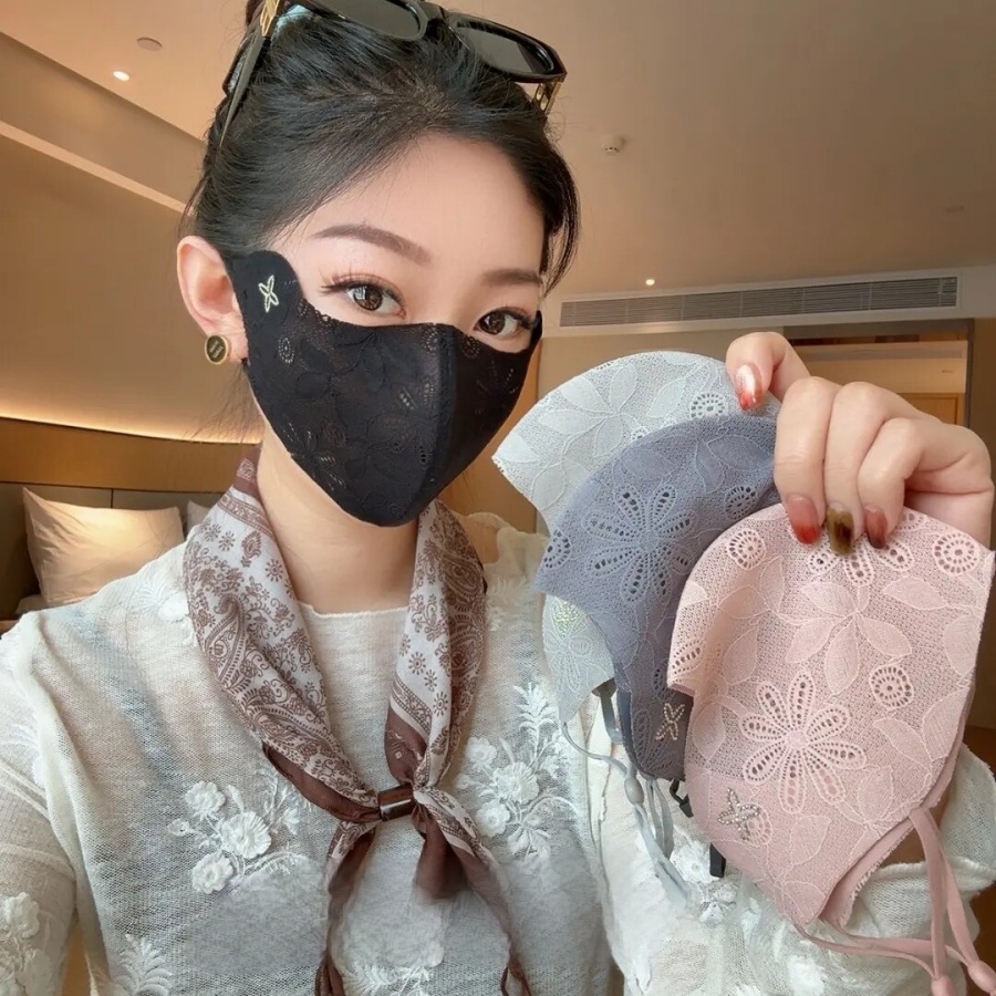 Cloth Face Mask Washable - หน้ากากป้องกันดวงตาแบบลูกไม้ - หน้ากากสำหรับผู้หญิงแบบสามมิติ น้ำหนักเบา ระบายอากาศได้ดี ใช้ซ้ำได้สำหรับฤดูใบไม้ผลิ