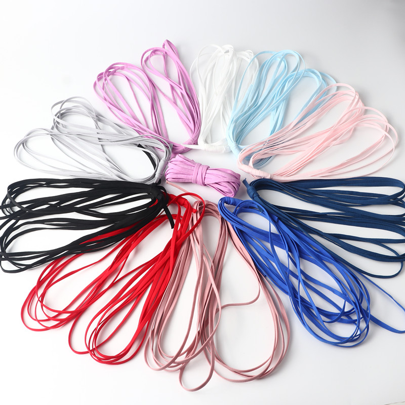 Mask Lanyard Adjustable - 5Mสีหน้ากากยืดหยุ่นไนล่อนไนลอนยางเย็บHaberdashery Diyหน้ากากปรับเชือกวัสดุ5มม.