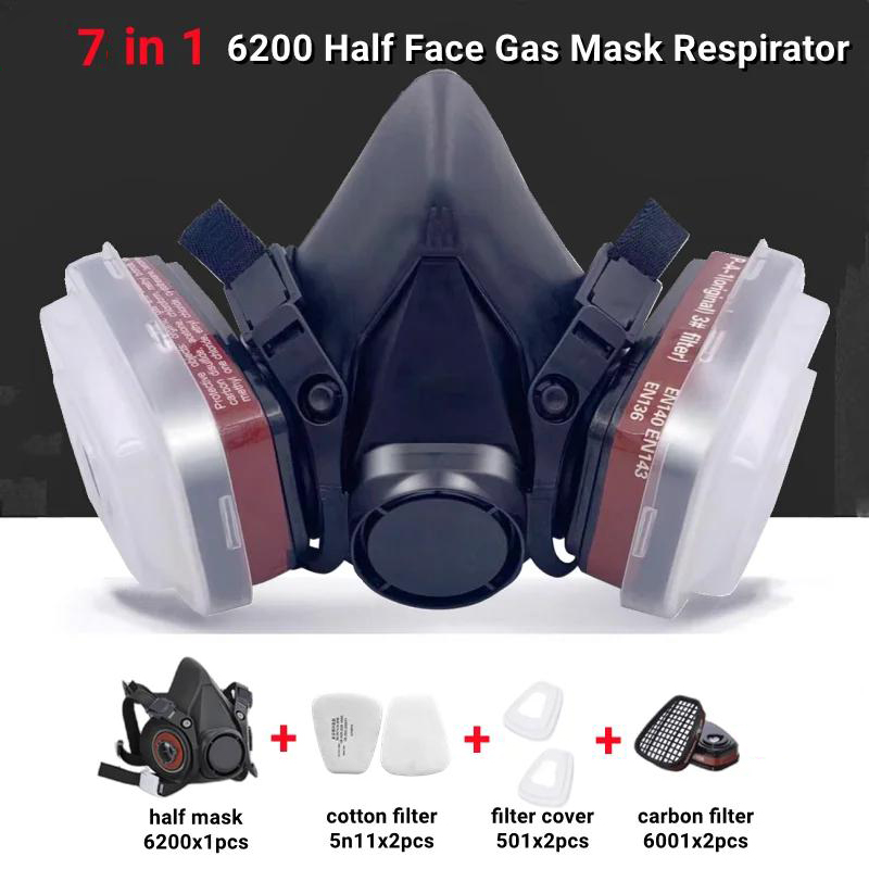 Dust Mask Construction - หน้ากากป้องกันแก๊สพิษ Anti-FOG SAFETY Goggles 6200 สีดํา