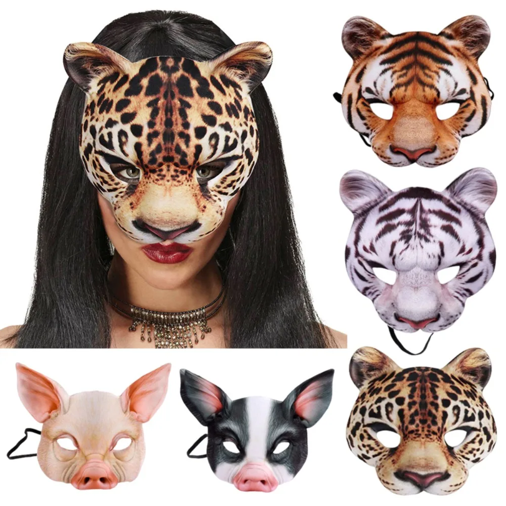 Respirator Half Face - 3D หน้ากากสัตว์ฮาโลวีน Masquerade Ball หน้ากากเสือหมูหน้ากากครึ่งหน้าปาร์ตี้ Carnival