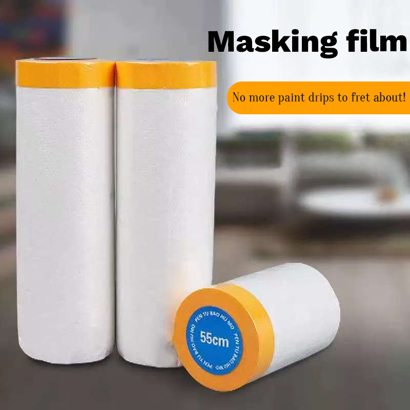 Dust Mask Construction - ฟิล์มปิดป้องกันแบบมีเทปกาวในตัว ป้องกันฝุ่นละออง สำหรับปกป้องรถยนต์ เฟอร์นิเจอร์ และพื้น