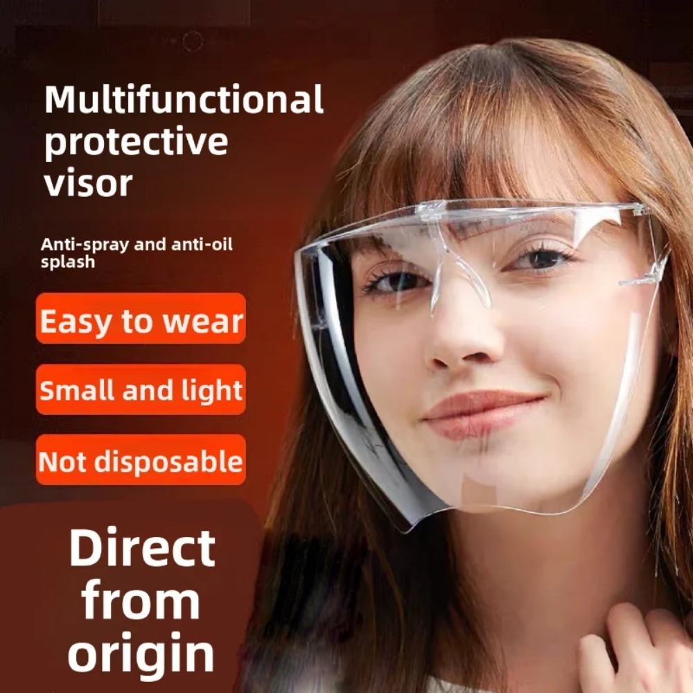 Anti Pollution Mask - หน้ากากป้องกันแบบเต็มหน้า ความละเอียดสูง โปร่งใส ป้องกันฝ้า ป้องกันละอองน้ำ หน้ากากป้องกันน้ำลาย