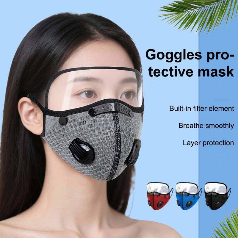 Dust Mask Construction - ใหม่หน้ากากปิดจมูกสำหรับปั่นจักรยานพร้อมแว่นตากรองฝุ่นหน้ากากกีฬาล้างทำความสะอาดได้หน้ากากปิดจมูกแบบใช้ซ้ำได้สำหรับผู้ชายผ้าพันคอกรองคาร์บอนแบบแอคทีฟ