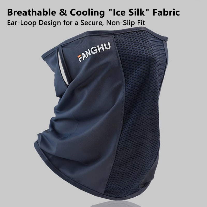 Sports Mask Breathable - หน้ากากตาข่ายระบายอากาศพร้อมสายคล้องหู ป้องกันแสงแดด ป้องกันรังสียูวี ผ้าคลุมหน้าบาง ระบายอากาศได้ดี ผ้าคลุมคอสำหรับเล่นกีฬา