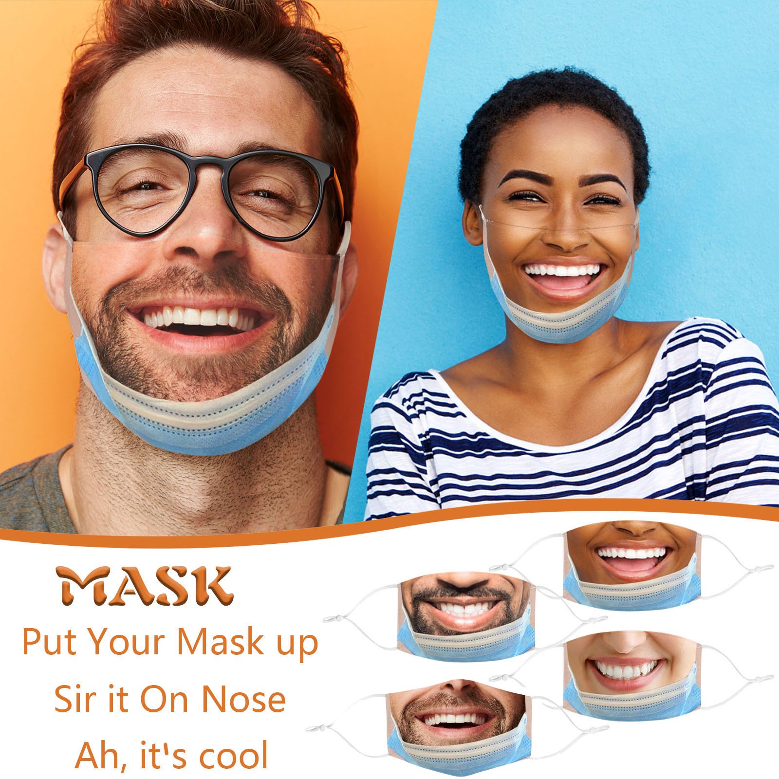Cloth Face Mask Washable - ผู้ใหญ่ตลกปากหน้ากากตลกผ้าหน้ากากใบหน้า Mascarillas คอสเพลย์อุปกรณ์เสริมล้างทําความสะอาดได้ Anti-DUST หน้ากากป้องกัน