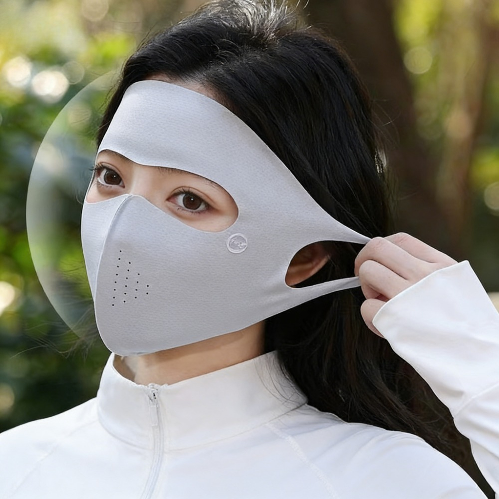 Sports Mask Breathable - ผ้าปิดหน้าป้องกันรังสียูวีแบบไอซ์ซิลค์ ระบายอากาศได้ดี ใช้ซ้ำได้ เหมาะสำหรับขี่มอเตอร์ไซค์ วิ่ง ปั่นจักรยาน