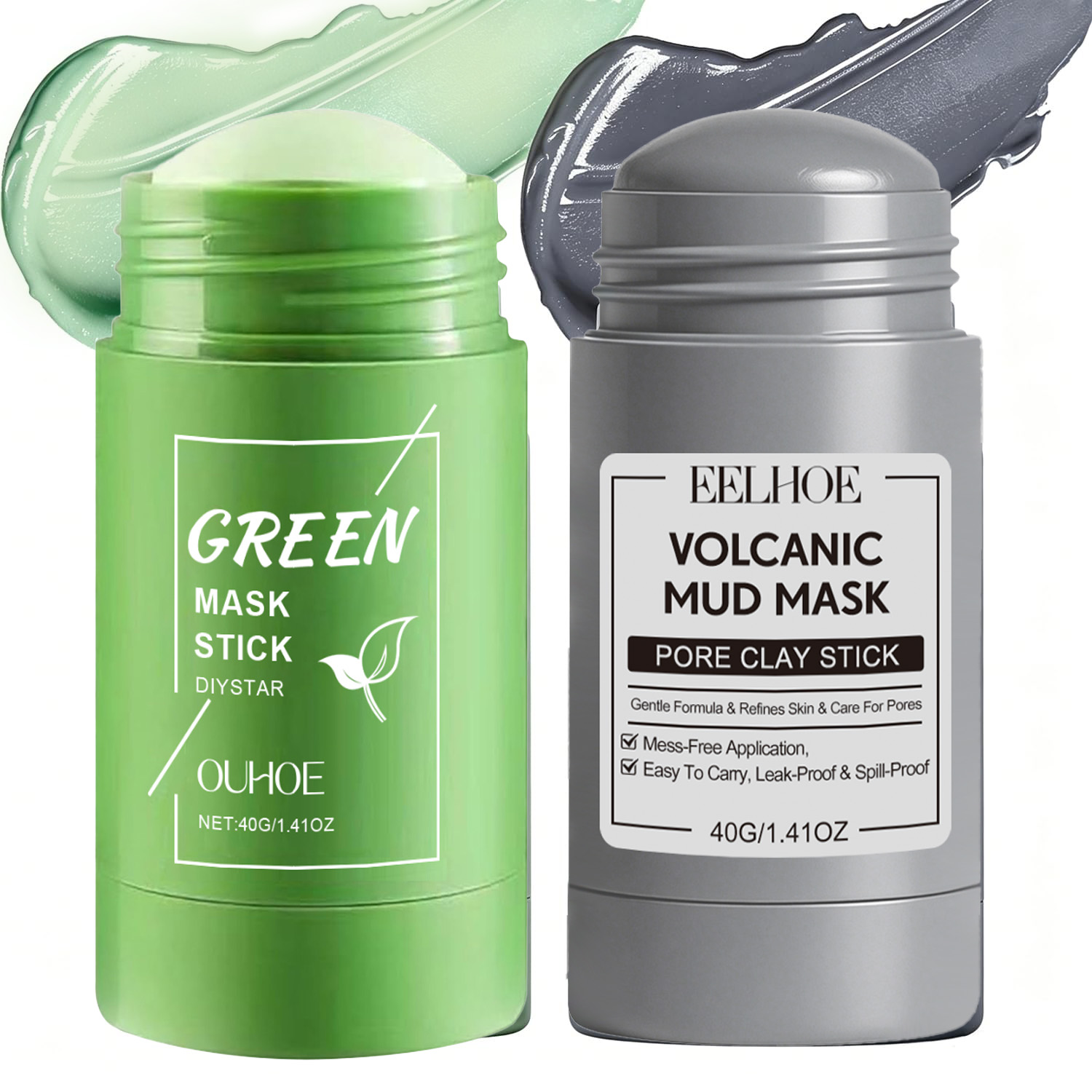 Dust Mask Construction - มาส์กทำความสะอาดรูขุมขนลึก ชาเขียวและภูเขาไฟอลาสก้า แบบแท่ง กำจัดสิวเสี้ยน ควบคุมความมัน มาส์กโคลนผลัดเซลล์ผิว