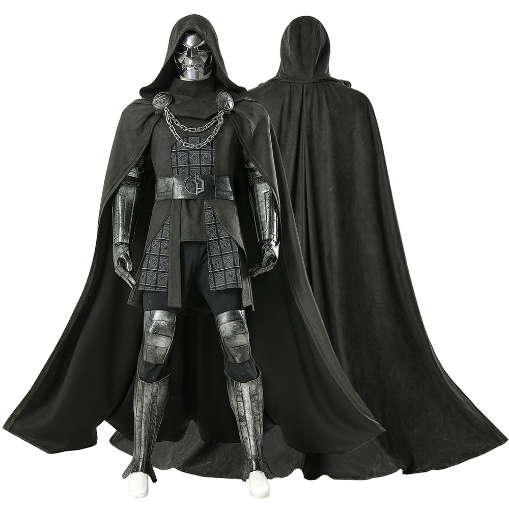 Black Face Mask Pack - ชุดคอสเพลย์หมอแห่งความตาย (Doctor Doom) ชุดคลุมสีดำ หน้ากาก ชุดเกราะ