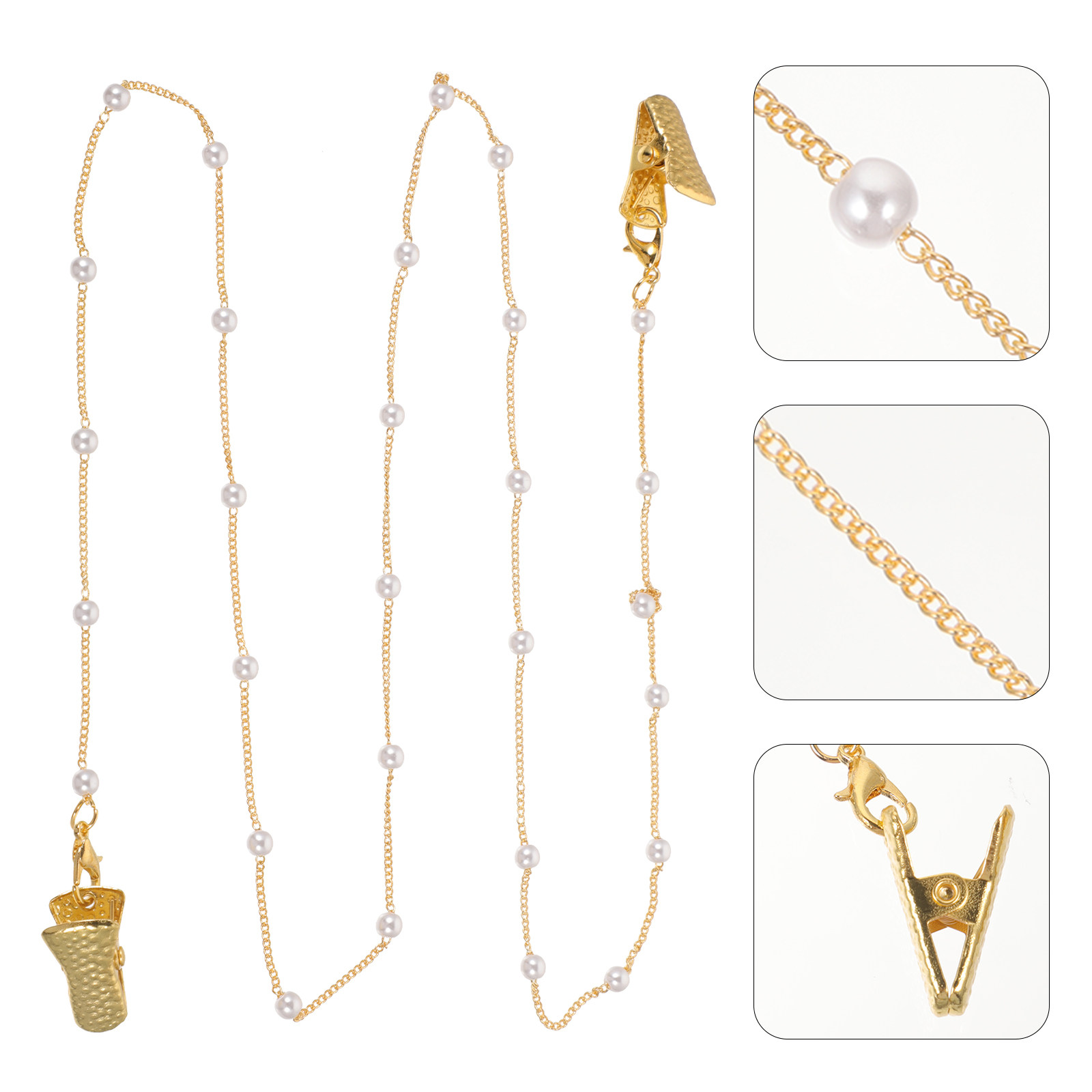 Mask Chain Holder - สายคล้องแว่นตาโลหะกันสนิมที่เป็นมิตรต่อผิว พร้อมสายคล้องไข่มุกสำหรับแว่นตาและหน้ากาก สายคล้องคอแบบน้ำหนักเบา ดีไซน์เก๋