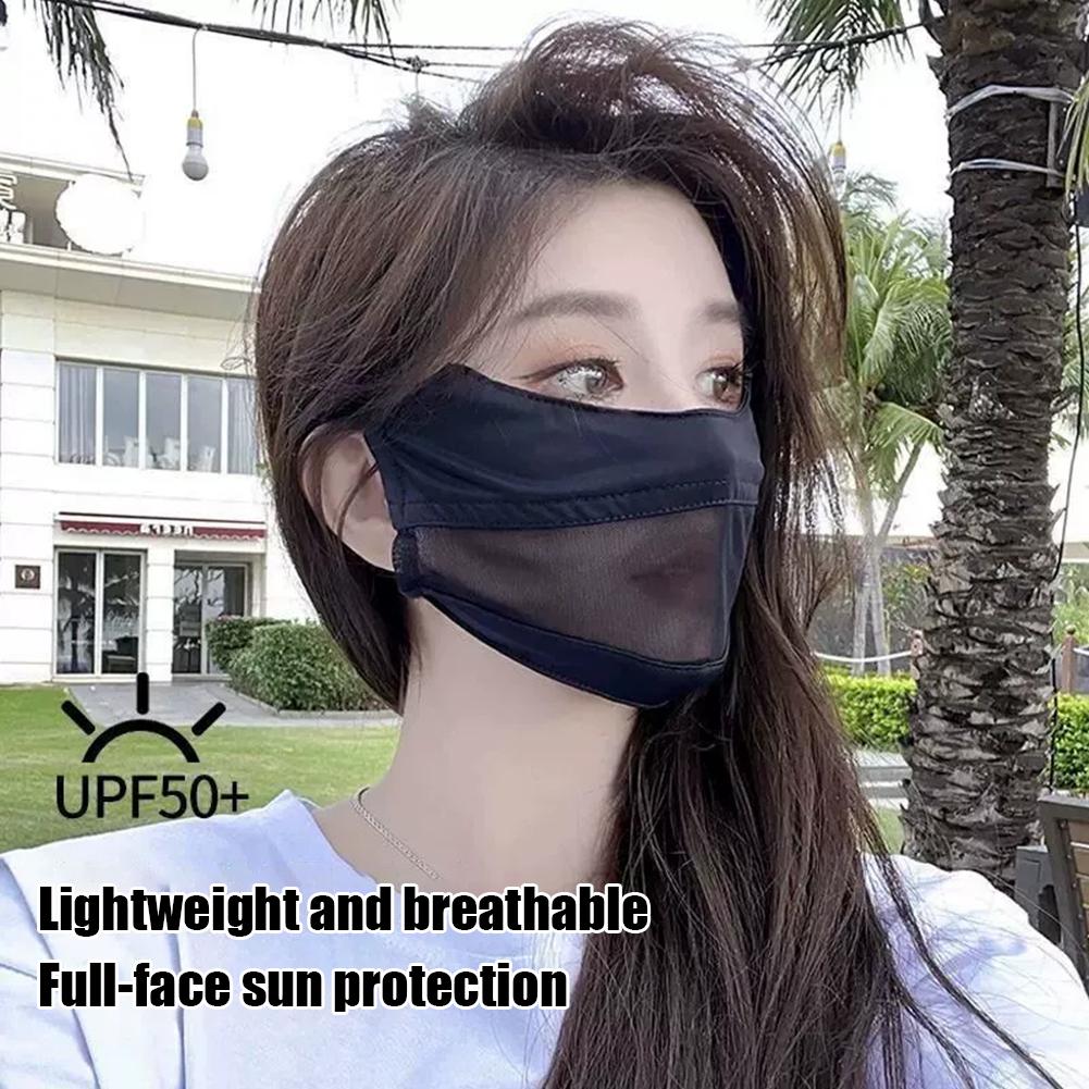 Cloth Face Mask Washable - หน้ากากป้องกันรังสียูวีล้างทำความสะอาดได้ฤดูร้อนระบายอากาศได้ดีตาข่ายเย็บปะติดปะต่อหน้ากากคลุมหน้าสำหรับกีฬากอล์ฟขี่จักรยานเดินป่าสำหรับผู้หญิง
