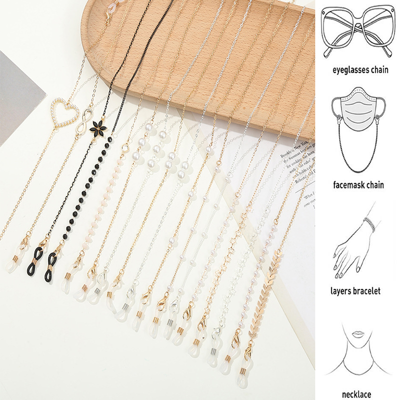 Mask Chain Holder - 2022 แฟชั่นแว่นตาสําหรับผู้หญิง Pearl Mask Lanyard แว่นตากันแดดผู้ถือสายคล้องแว่นตา