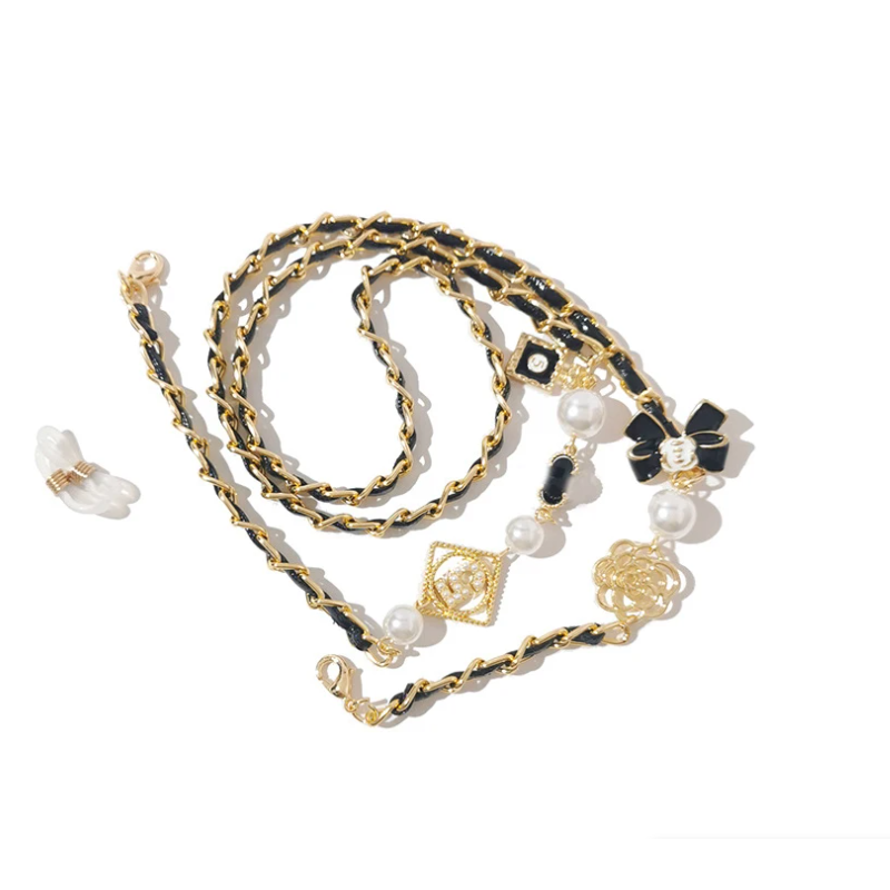 Mask Chain Holder - สายคล้องแว่นตาไข่มุกวินเทจ ป้องกันการลื่นไถล ที่แขวนหน้ากากสำหรับผู้หญิง เครื่องประดับอะลูมิเนียม