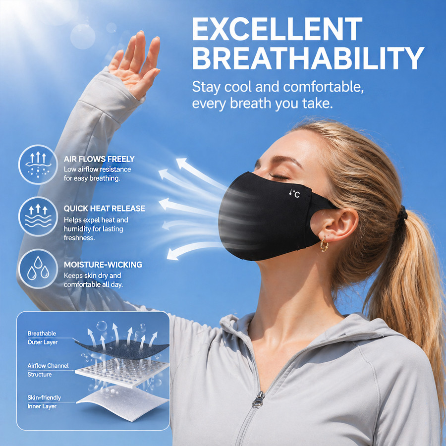 หน้ากากกันแดดฤดูร้อน ระบายอากา - Sports Mask Breathable บทวิจารณ์และราคา