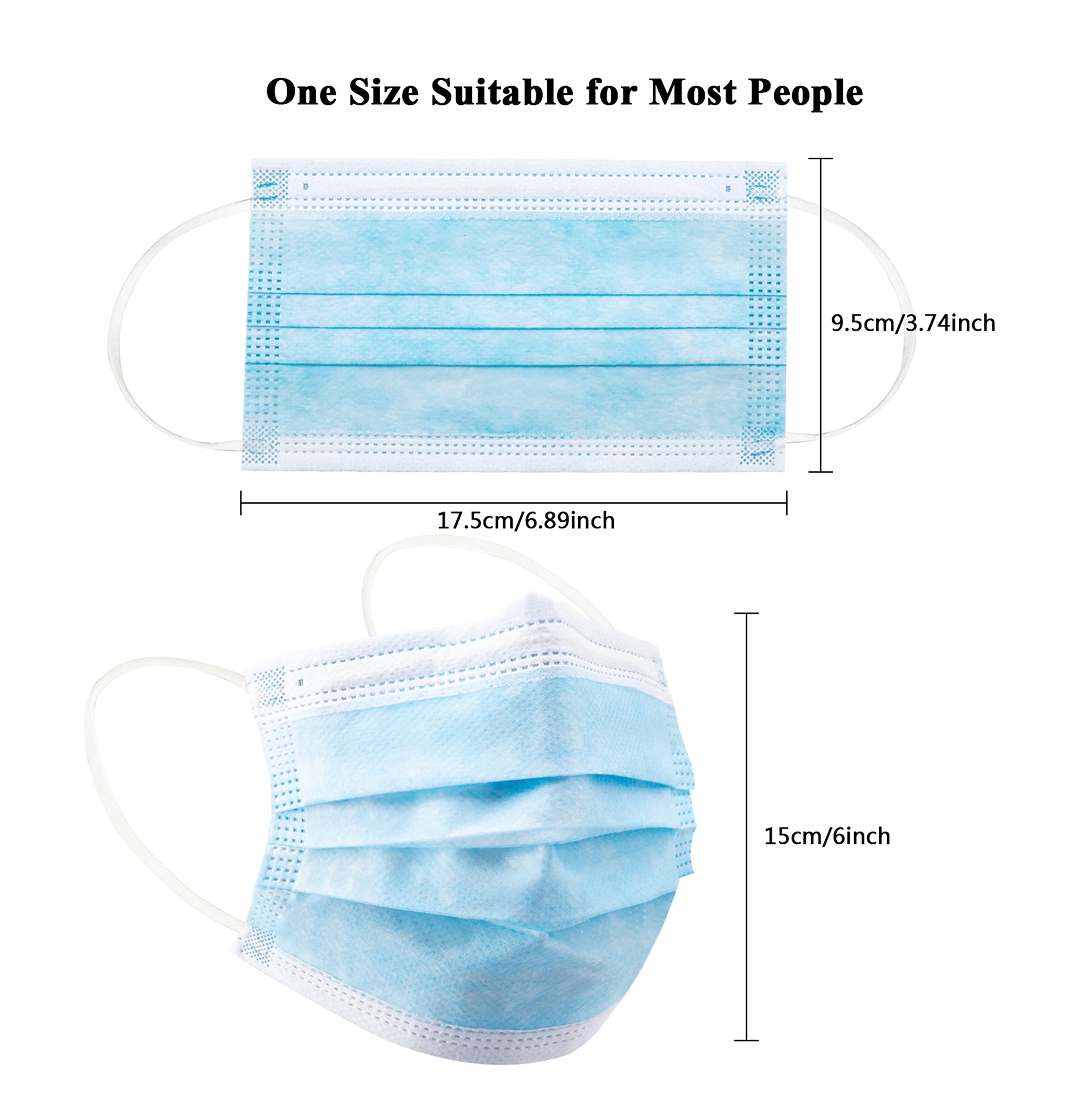 50/100Pcs Disposable Maskสําหร - Disposable Mask Blue บทวิจารณ์และราคา