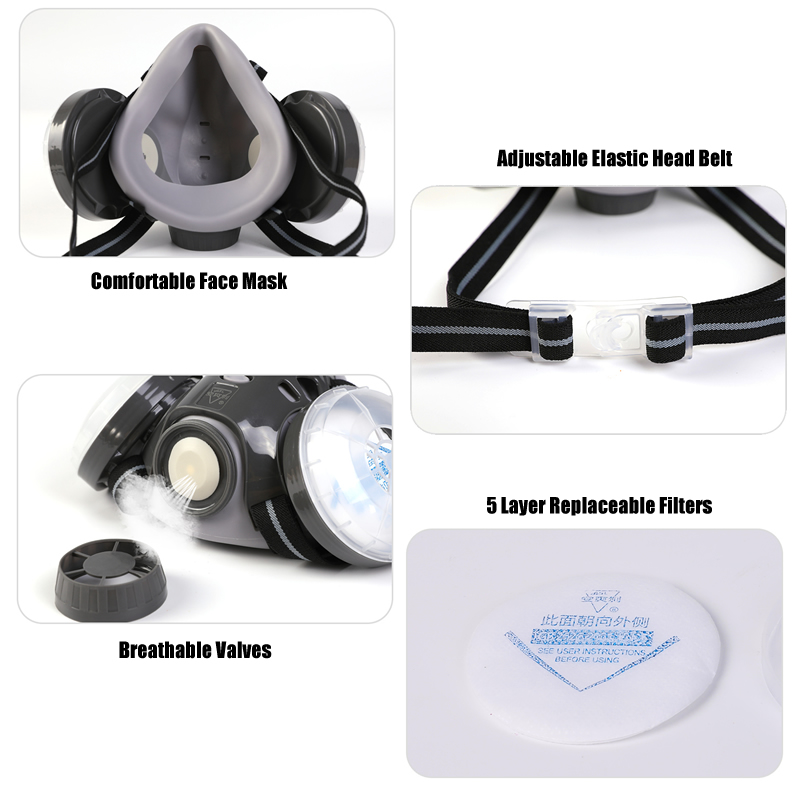 ใหม่หน้ากากป้องกันฝุ่น Full Fa - Dust Mask Construction บทวิจารณ์และราคา