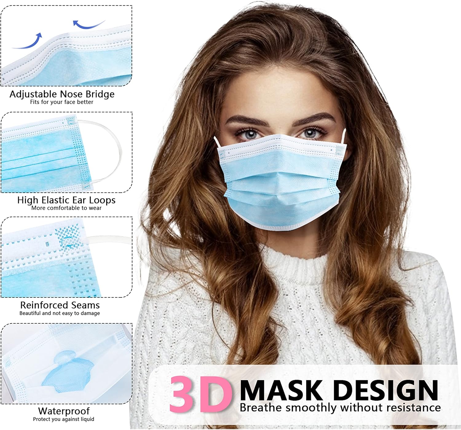 หน้ากากป้องกันแบบใช้แล้วทิ้งสี - Disposable Mask Blue บทวิจารณ์และราคา