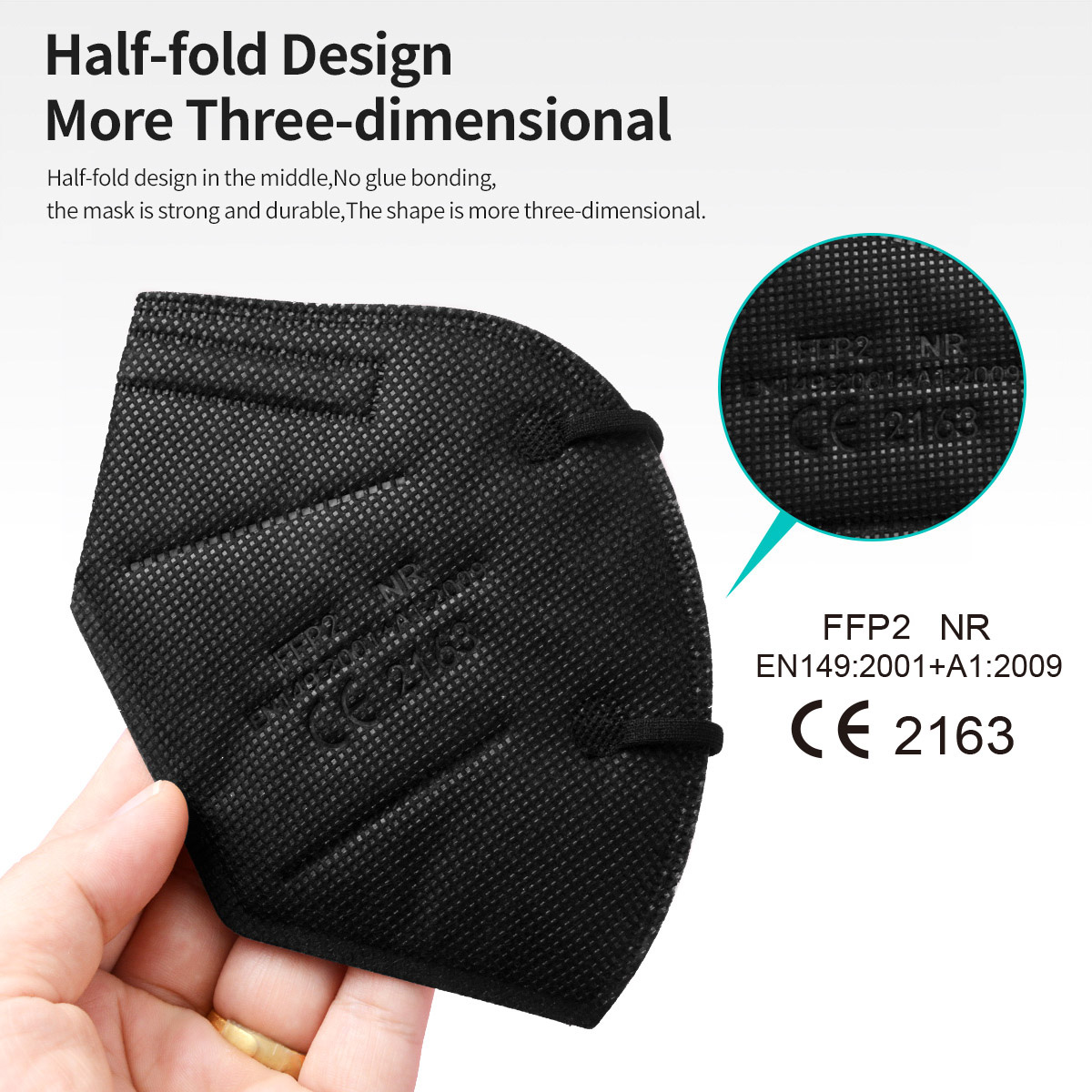 หน้ากาก FFP2 5ชั้น KN95 CE อนุ - Black Face Mask Pack บทวิจารณ์และราคา