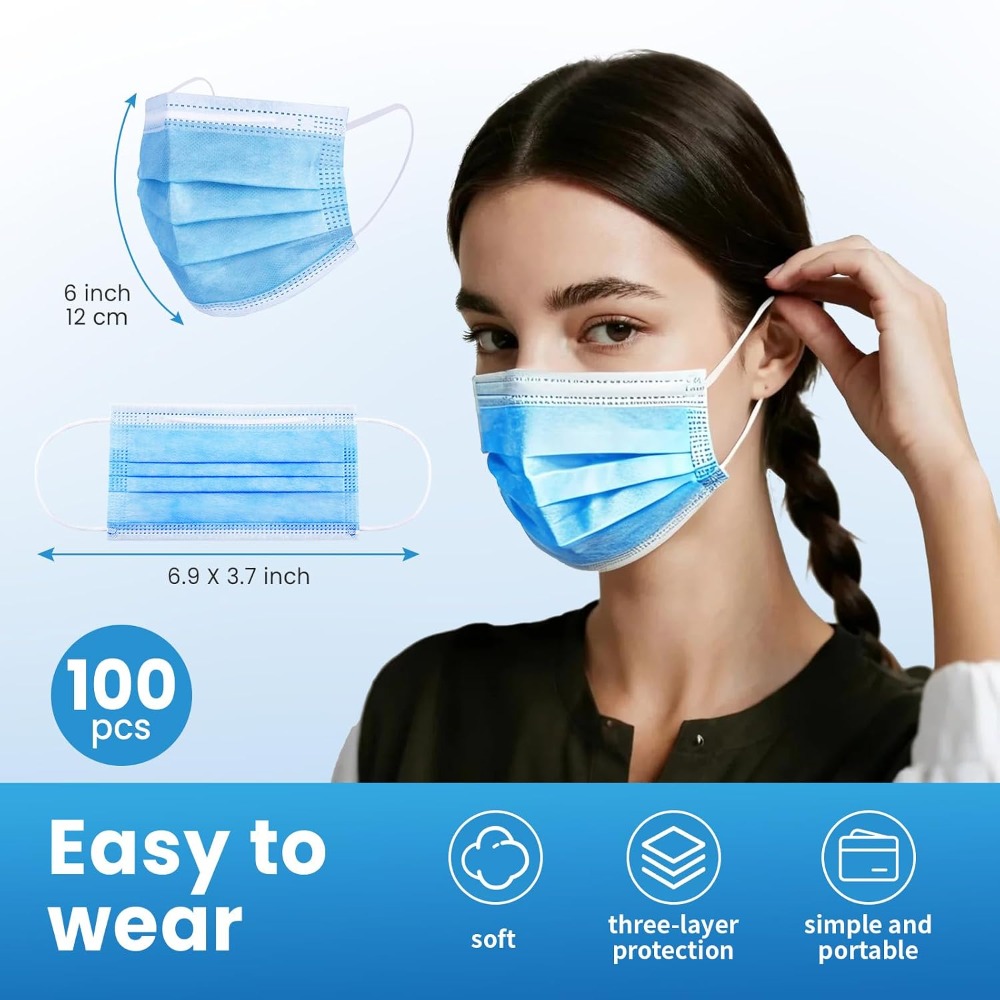 หน้ากากอนามัยแบบใช้แล้วทิ้งสีฟ - Disposable Mask Blue บทวิจารณ์และราคา