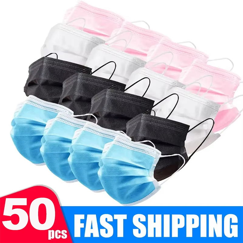 50 ชิ้น Unisex 3 ชั้นหน้ากากหน - Disposable Mask Blue บทวิจารณ์และราคา