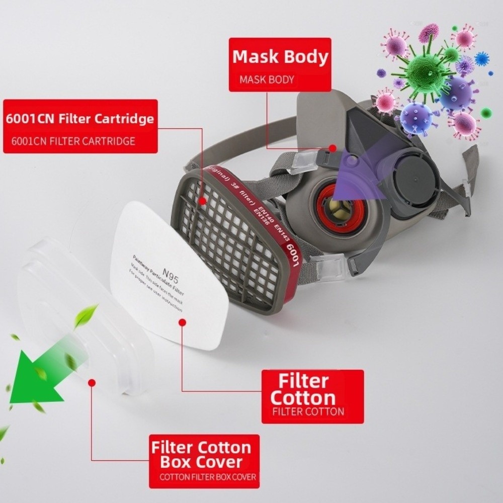นำกลับมาใช้ใหม่ได้ ‌ หน้ากากป้ - Respirator Half Face บทวิจารณ์และราคา