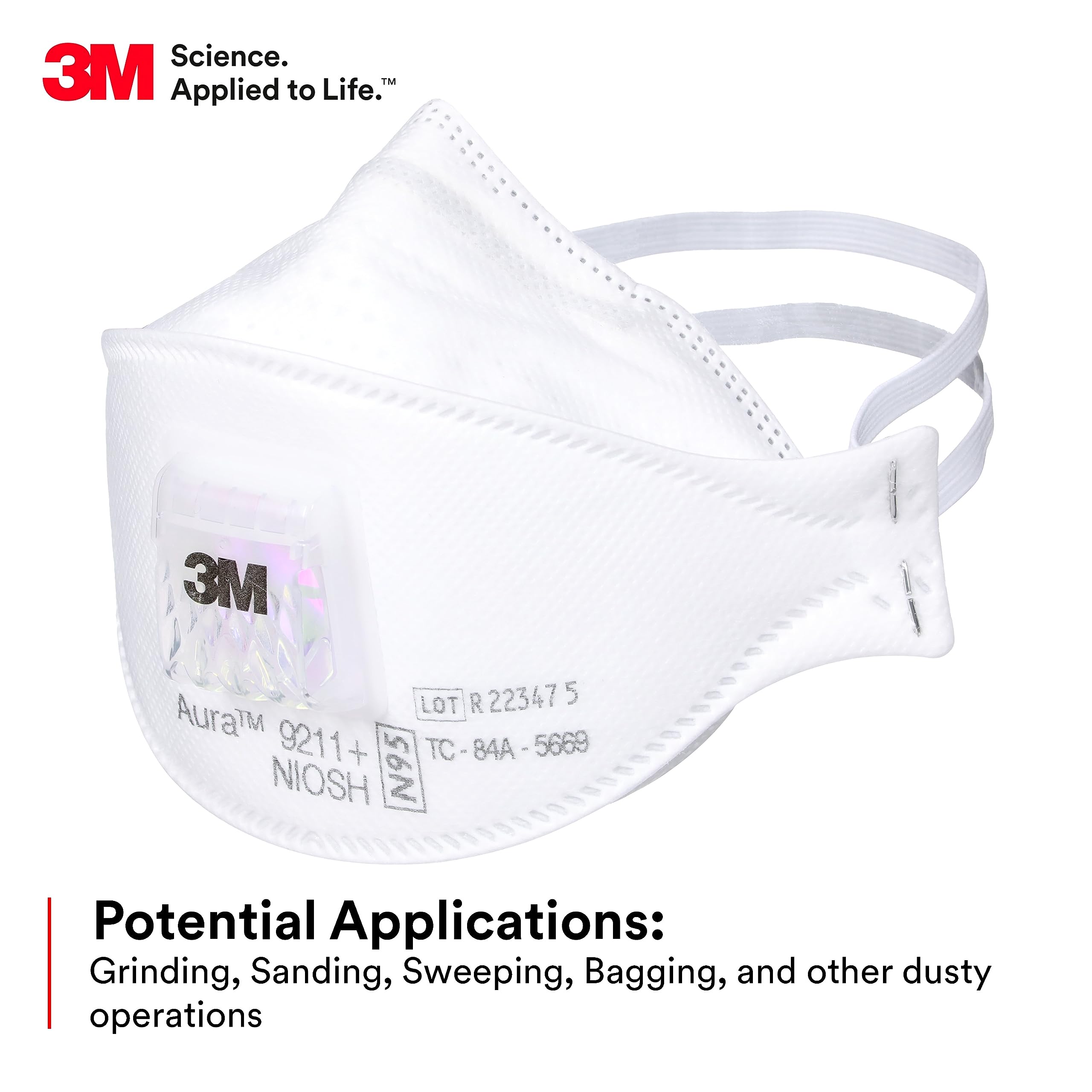 หน้ากากป้องกันฝุ่นละออง 3M Aur - Dust Mask Construction บทวิจารณ์และราคา