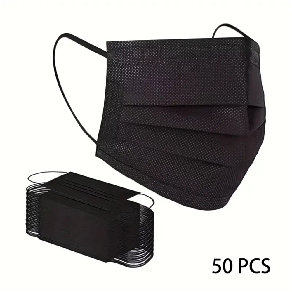 50-200 ชิ้น หน้ากากอนามัยแบบใช - Black Face Mask Pack บทวิจารณ์และราคา